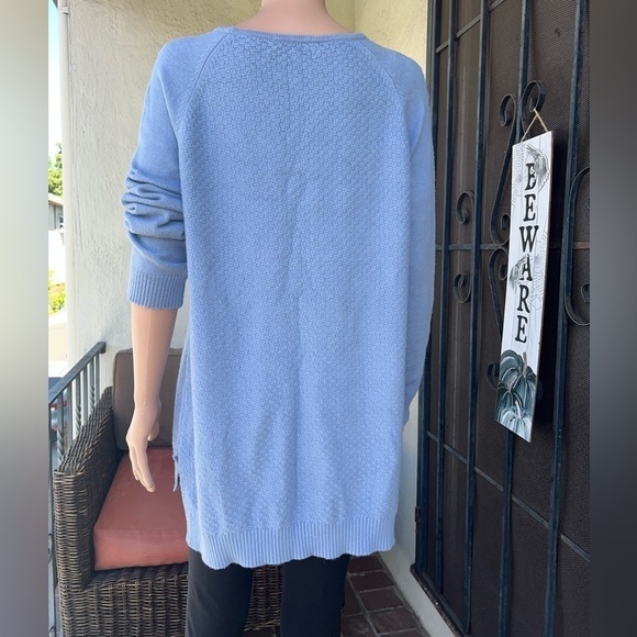 Joan Vass Sz L Blue Mist Long Sleeve Crew Neck Knit Women’s Sweater Pullover BN - Picture 7 of 9